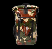 LUMA AquaRider waterproof backpack in green camouflage print