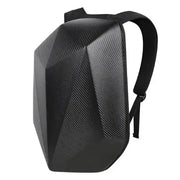 Side view of the LUMA CarbonRide waterproof motorcycle backpack showing full silhouette