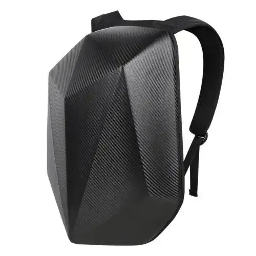 Side view of the LUMA CarbonRide waterproof motorcycle backpack showing full silhouette