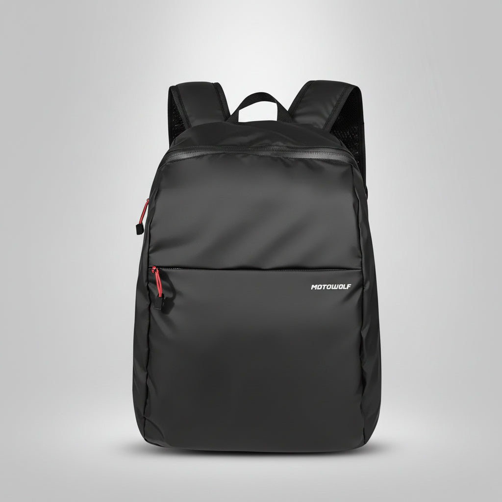 LUMA MotoFlex backpack front studio shot on light gray background