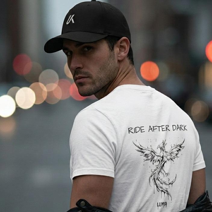 Man wearing a white t-shirt 