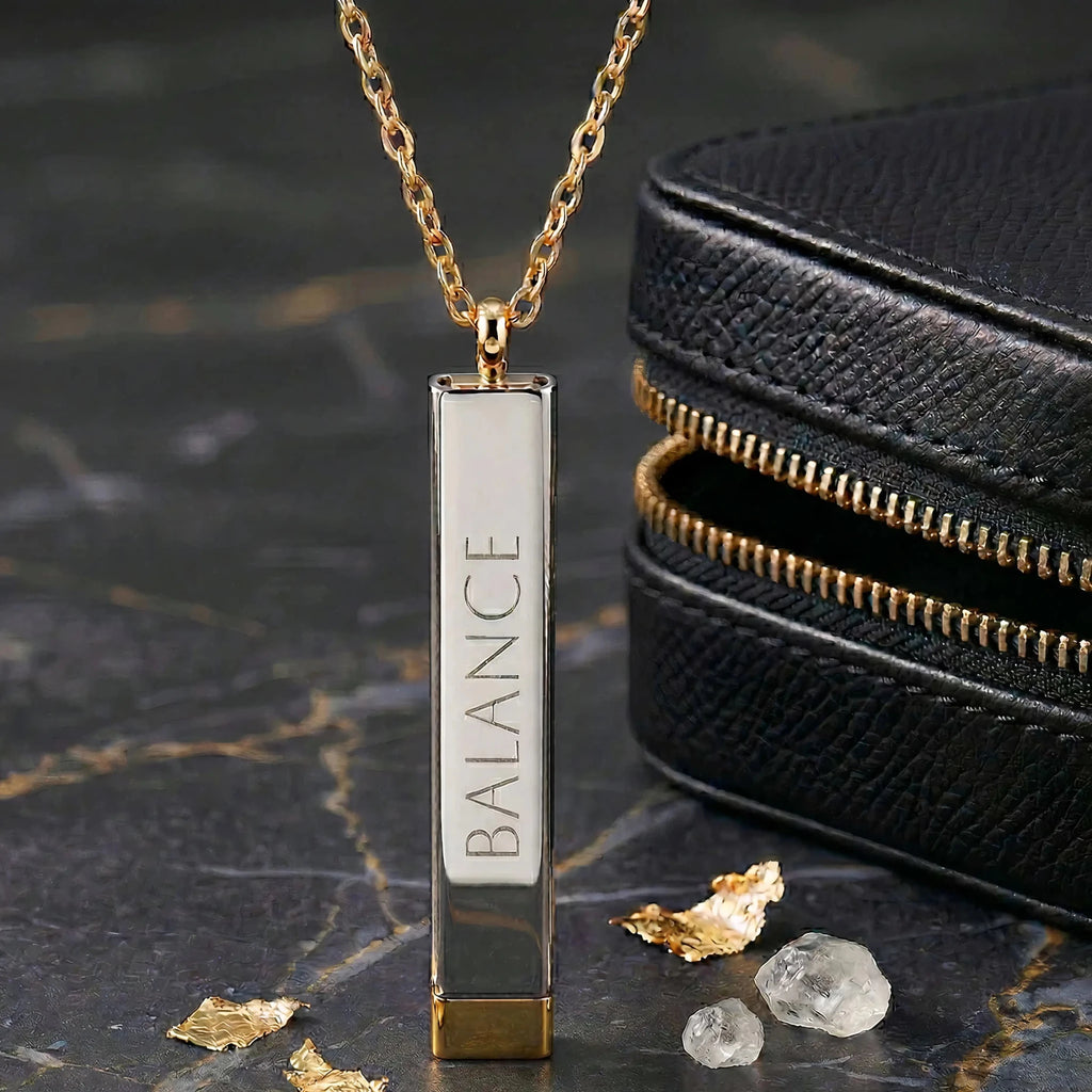 Hidden Message Bar Necklace - Personalized Sliding Pendant | LUMA - Luma