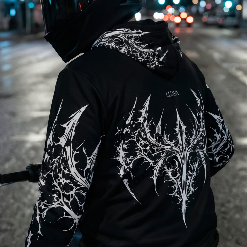 Night Pulse Hoodie - Black Graphic Hoodie | Streetwear Unisex - Luma