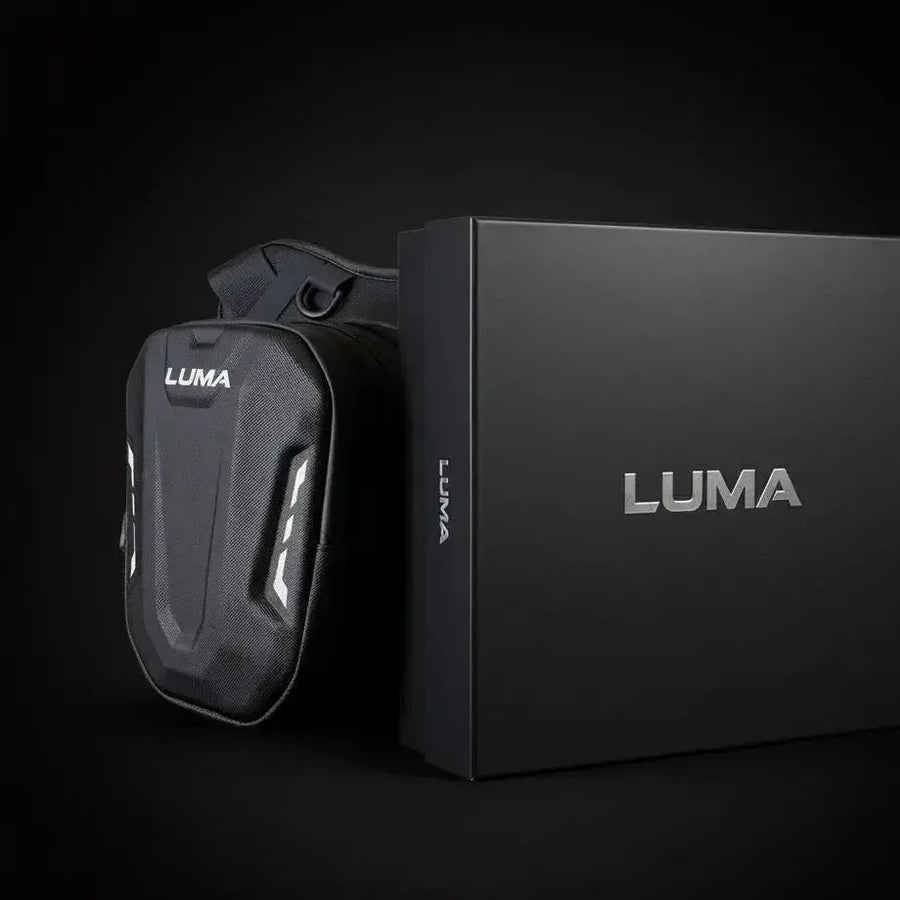LUMA Leg Bag with branded LUMA packaging box