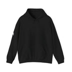 LUMA black unisex heavyweight hoodie front view — biker streetwear
