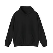 LUMA black unisex heavyweight hoodie front view — biker streetwear
