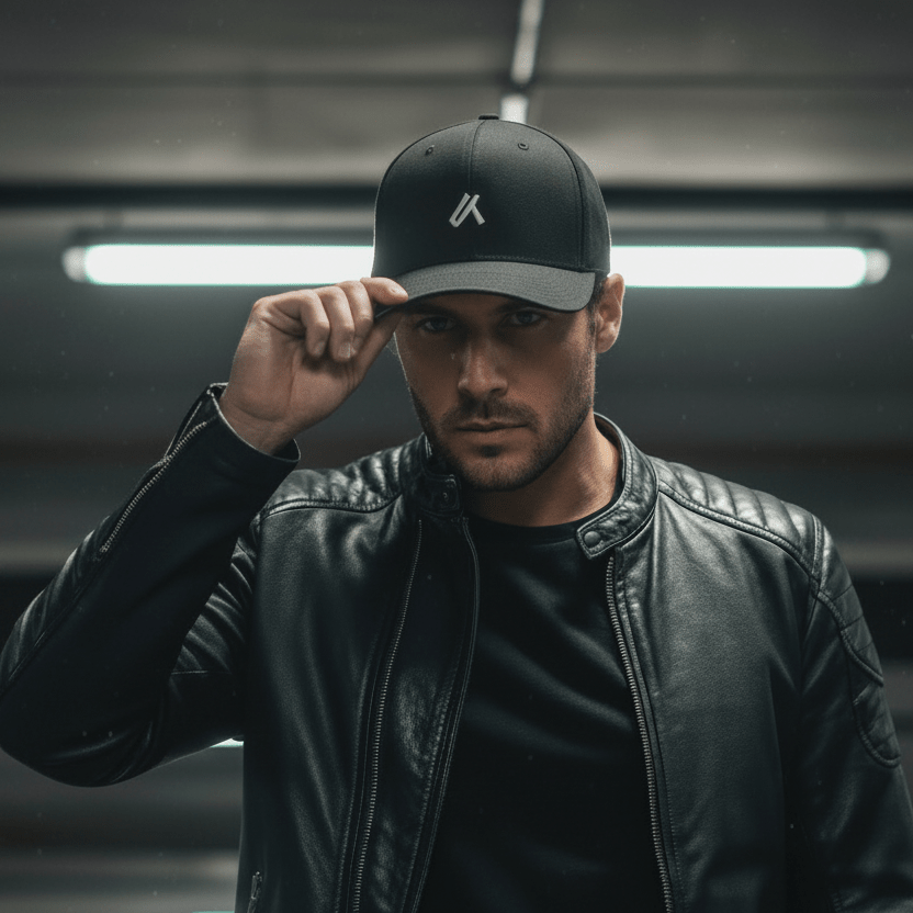 Rider Snapback Cap - Minimal Monogram Biker Hat - Luma