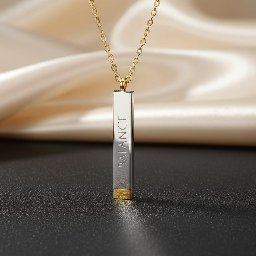 Hidden Message Bar Necklace - Personalized Sliding Pendant | LUMA - Luma
