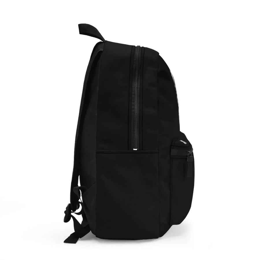 LUMA Tribal Ram backpack side profile studio shot showing zipper and side pocket