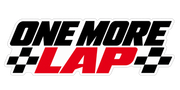 One More Lap checkered flag racing vinyl sticker design in red and black
