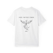 LUMA Ride After Dark Phoenix t-shirt back flat lay showing phoenix graphic print