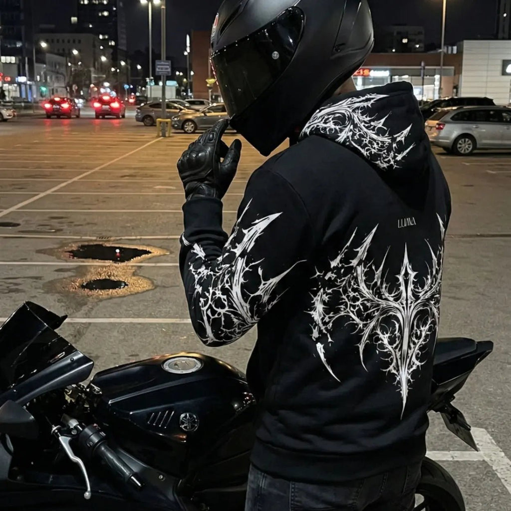 Night Pulse Hoodie - Black Graphic Hoodie | Streetwear Unisex - Luma