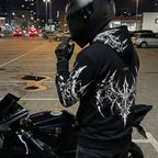 Night Pulse Hoodie - Black Graphic Hoodie | Streetwear Unisex - Luma