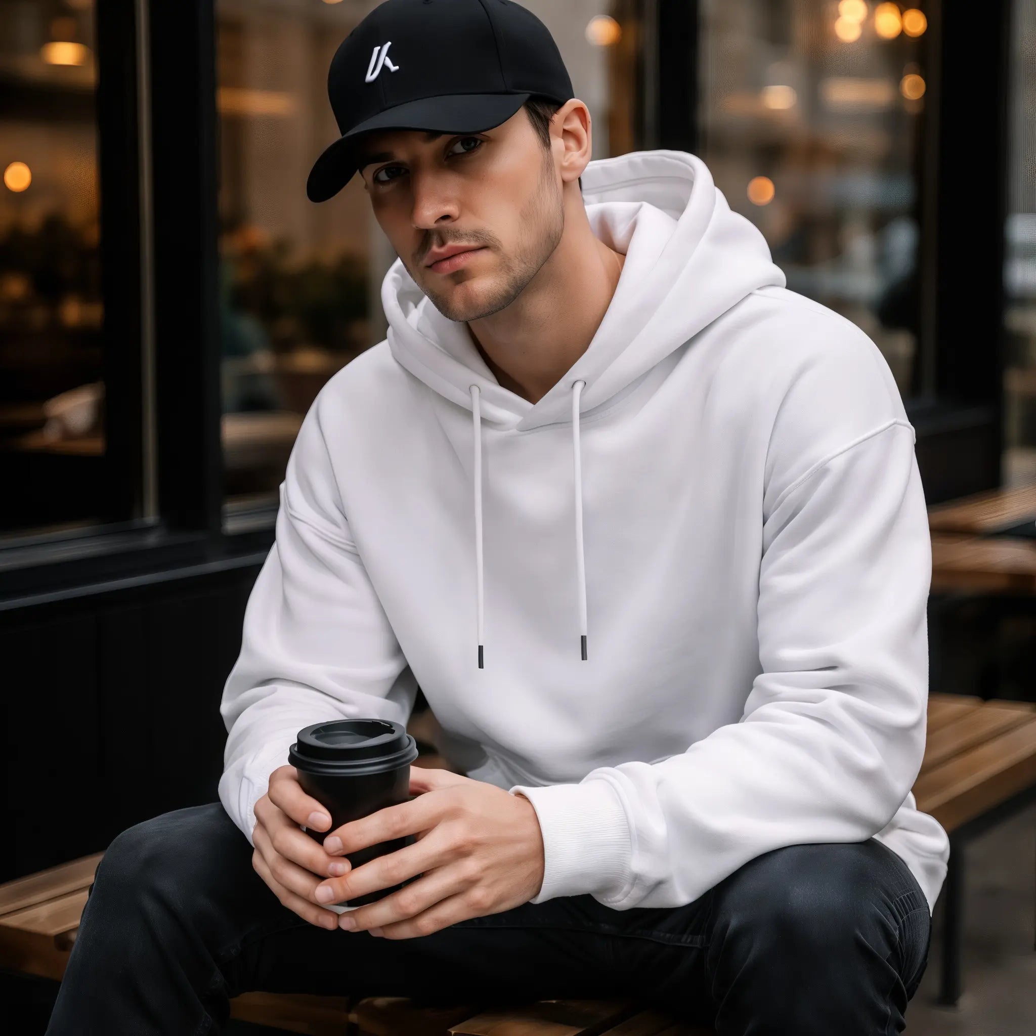 White Velvet Oversized Hoodie | Cozy Streetwear - Luma