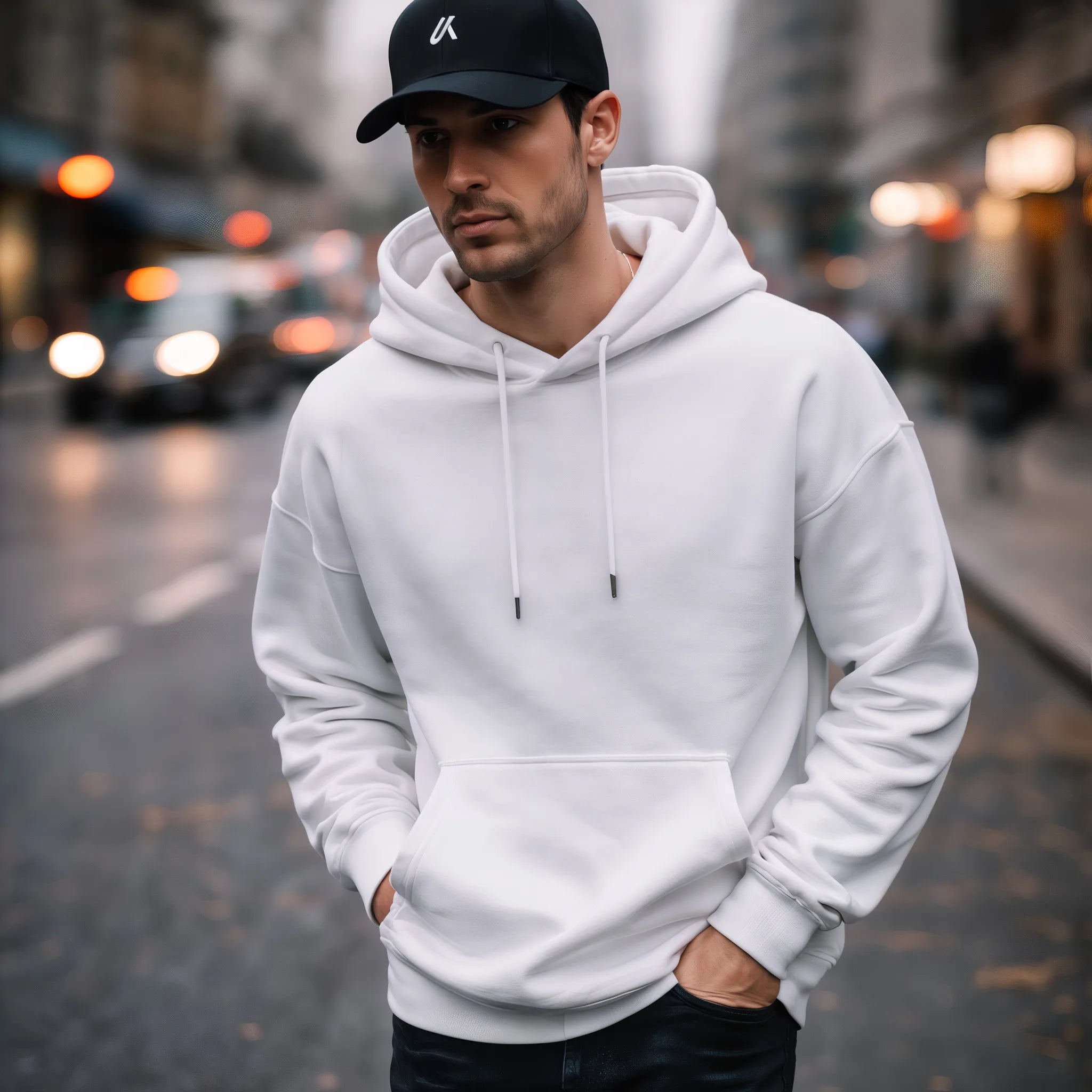 White Velvet Oversized Hoodie | Cozy Streetwear - Luma