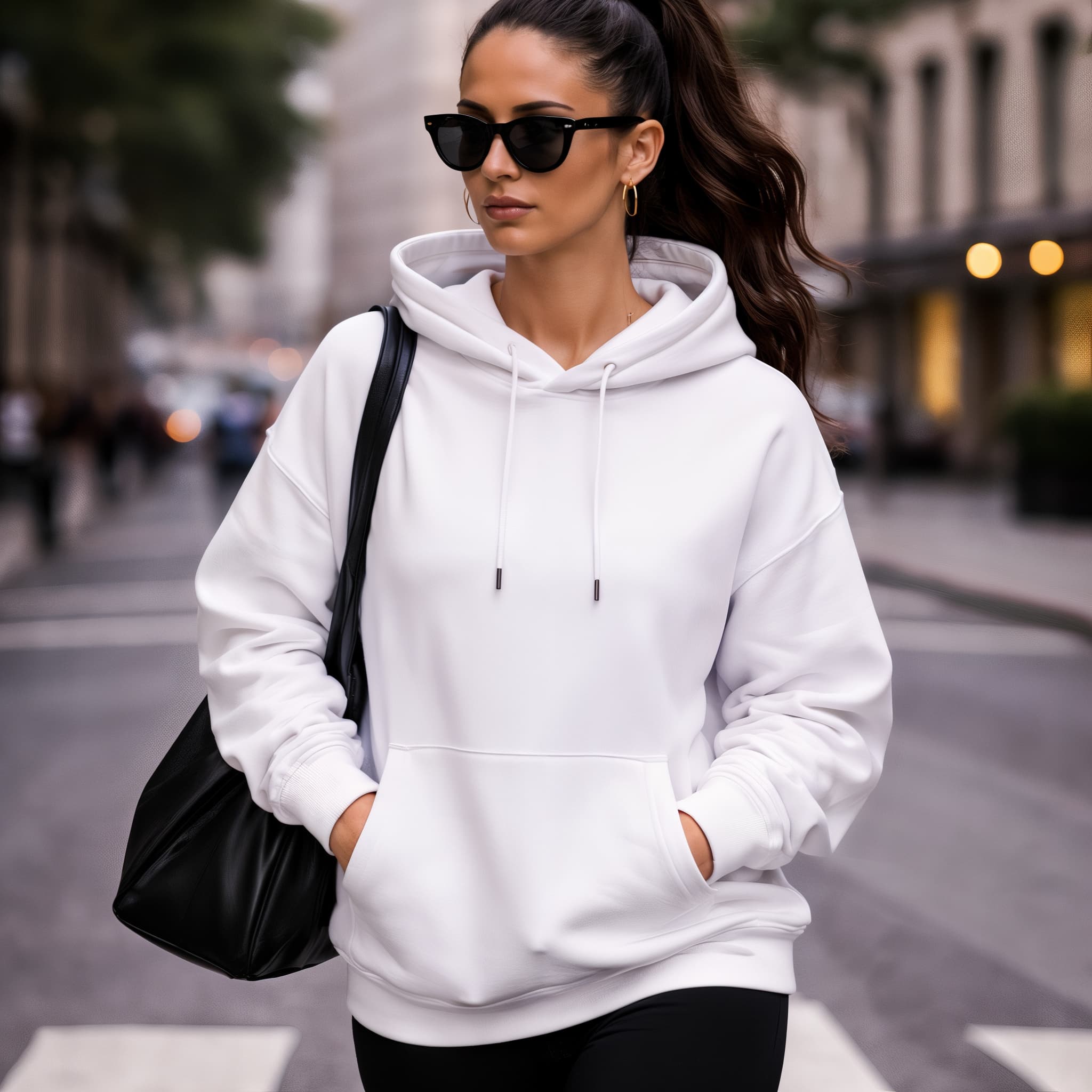 White Velvet Oversized Hoodie | Cozy Streetwear - Luma